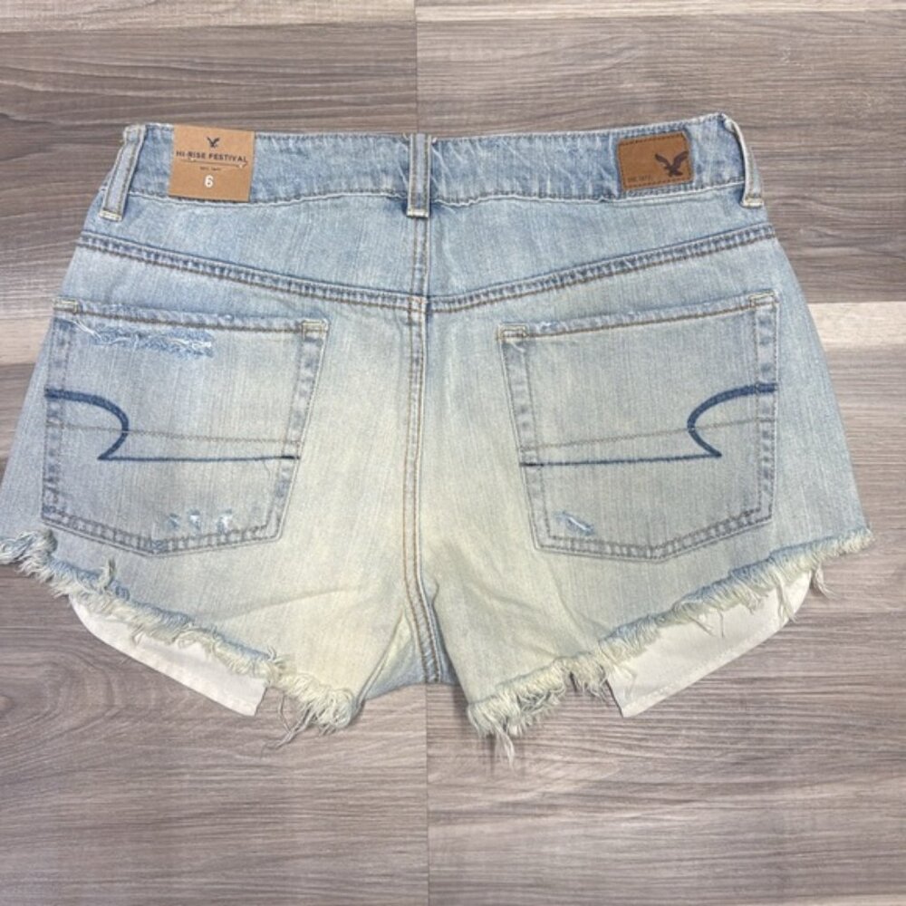 American Eagle high rise festival denim Jean shorts size 6 NWT - Picture 8 of 8
